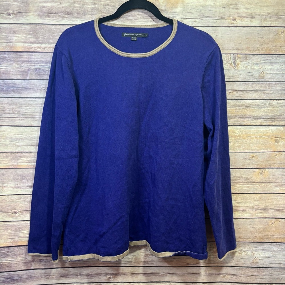 Gudrun Sjoden Organic Cotton Sweater Purple Blue Size Large